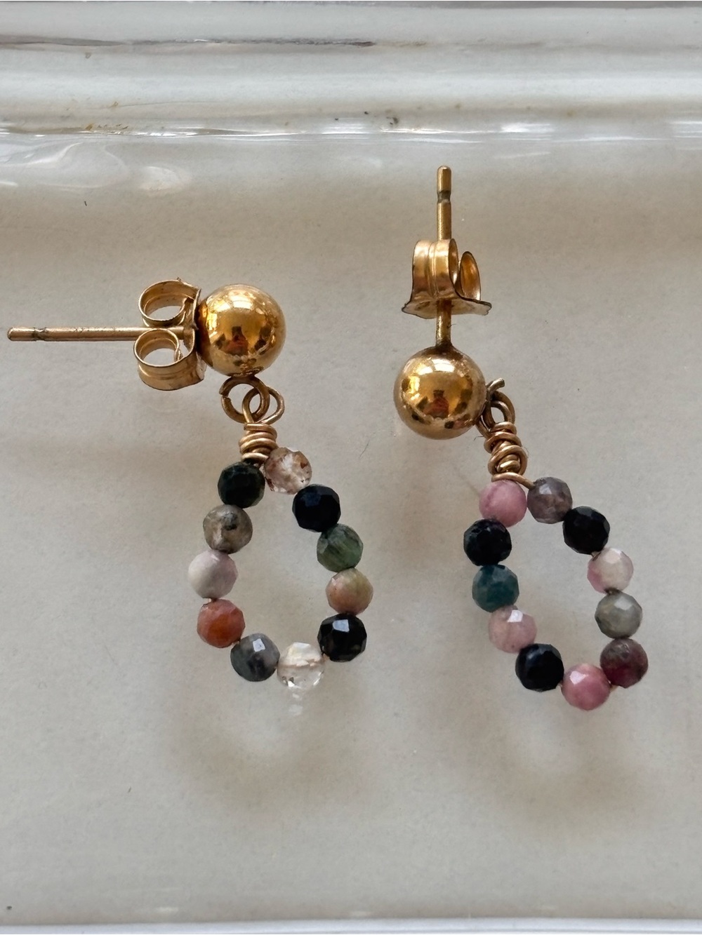 Crystal Beaded stones Drop Earrings